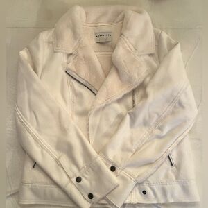 Marrakech Women's White Faux Suede/ Faux Shearling Jacket